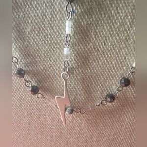 NWT FREE PEOPLE SILVERTONE AND BLACK BEAD LAYERED CHOCKER ADJUSTABLE CHOKER